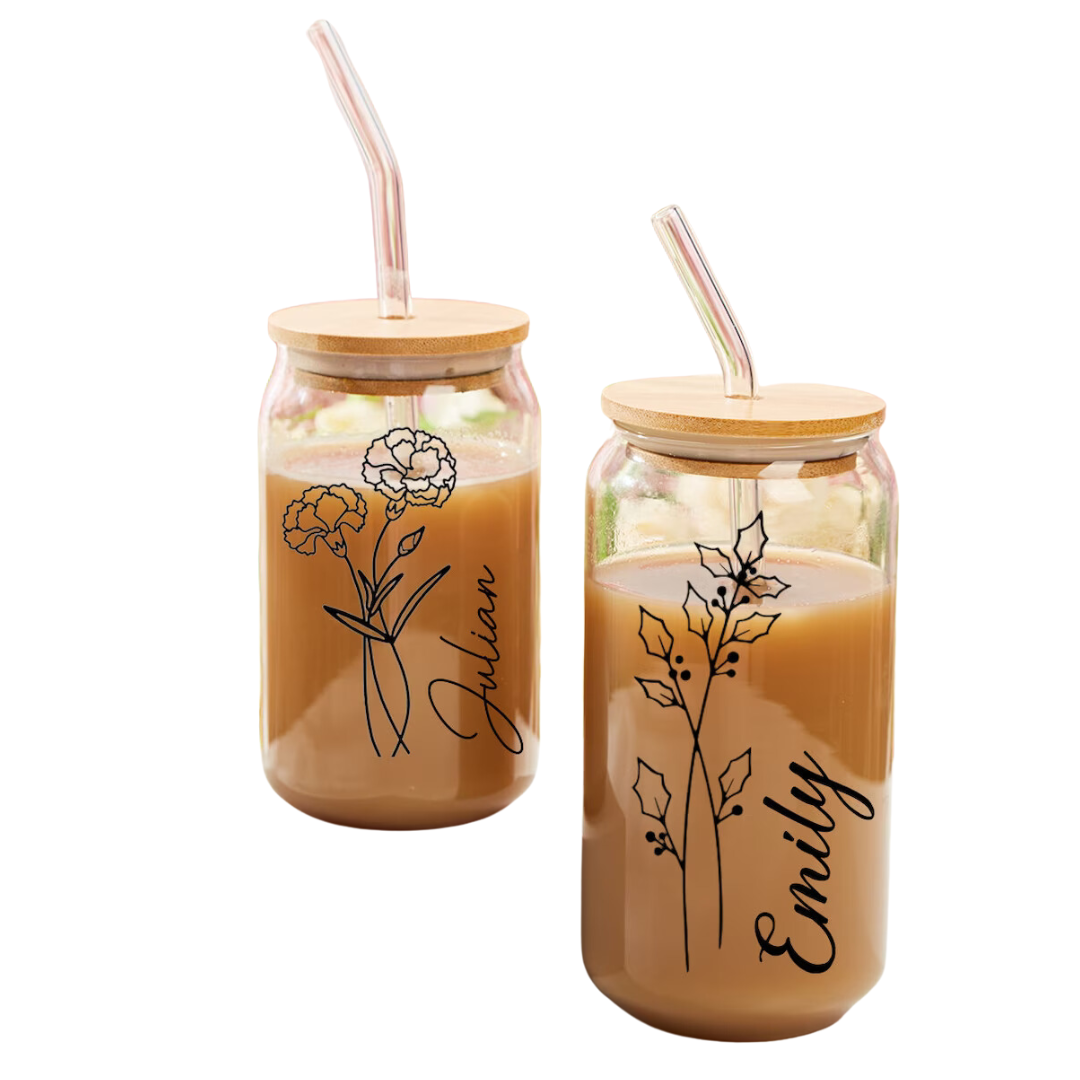 Personalized Glass Coffee Cup