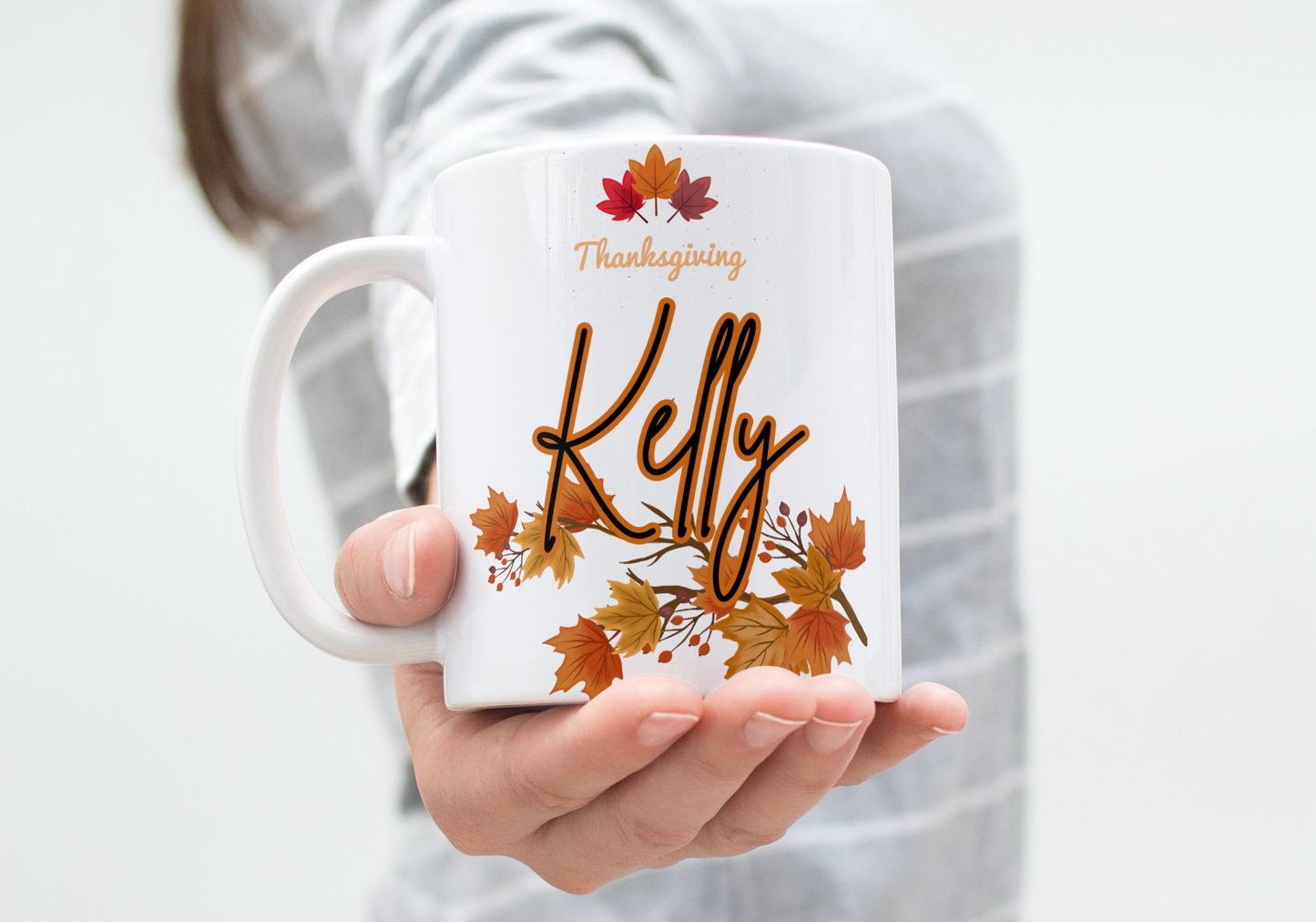 Custom with your Name, Happy Thanksgiving Mug, Thanksgiving Gift,