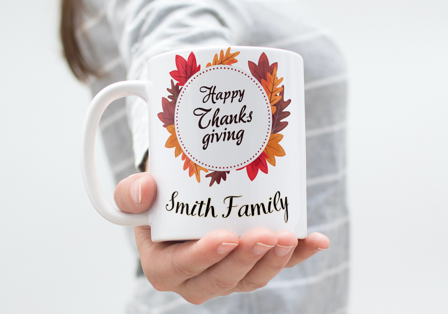 Custom with your Name, Happy Thanksgiving Mug, Thanksgiving Gift,