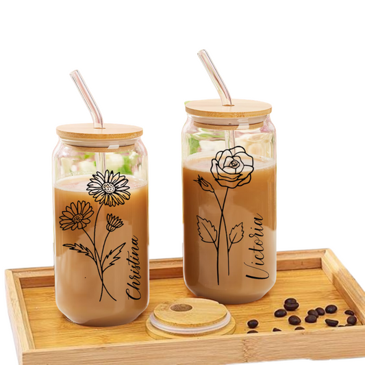 Personalized Glass Coffee Cup