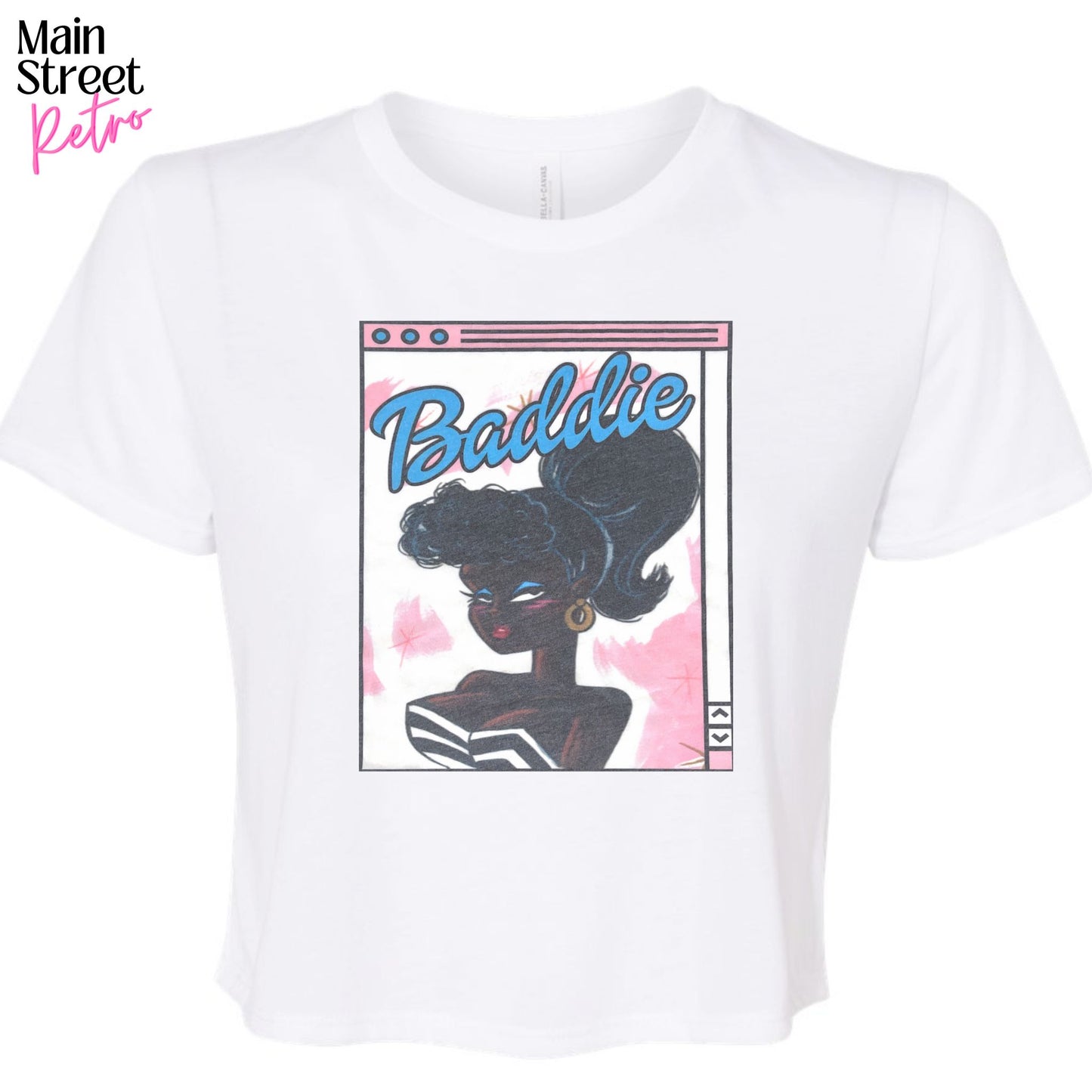 Baddie Retro Cropped Flowy T-Shirt