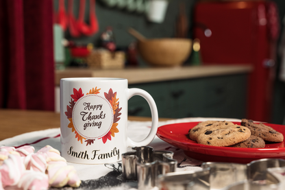 Custom with your Name, Happy Thanksgiving Mug, Thanksgiving Gift,