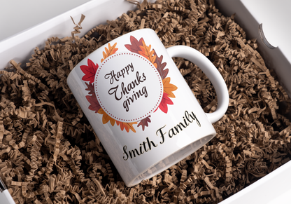 Custom with your Name, Happy Thanksgiving Mug, Thanksgiving Gift,