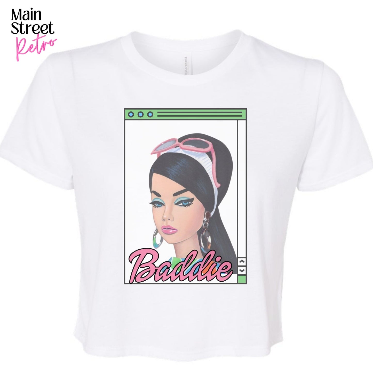 Baddie Retro Cropped Flowy T-Shirt