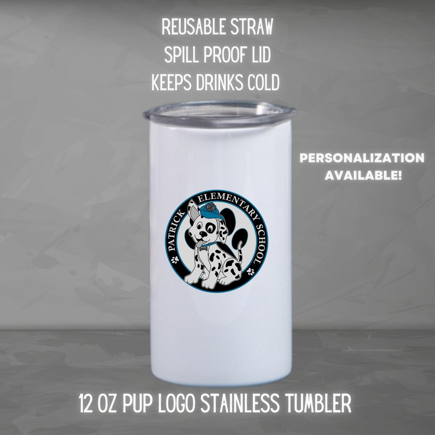 12oz Stainless Steel Tumbler - Pup Logo