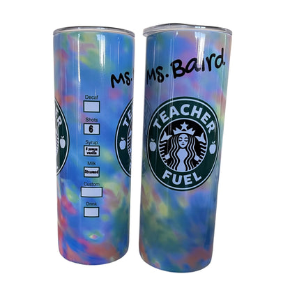 Teacher Appreciation Gift 20oz Stainless Steel Skinny Tumbler